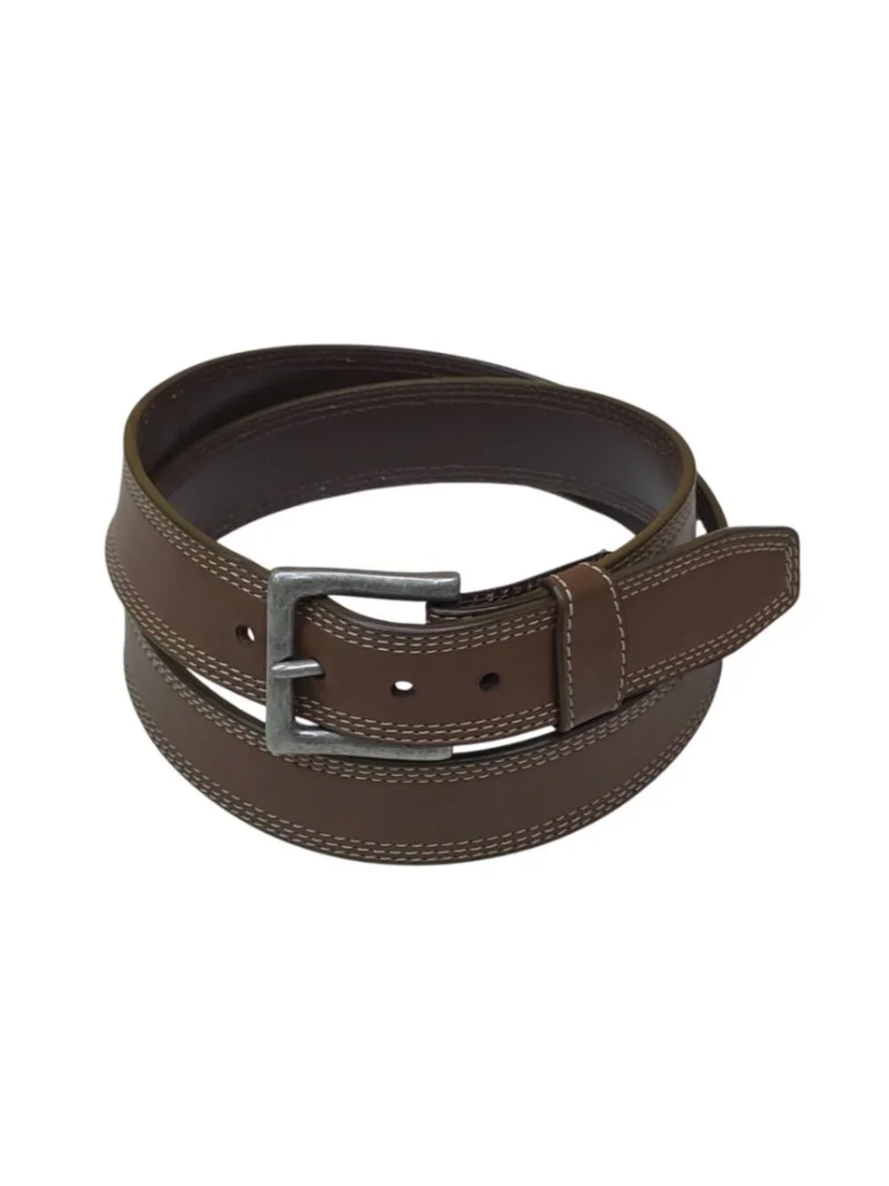 Wrangler Genuine Leather Brown Belt Contrast Stitching & Silver Buckle Size 48